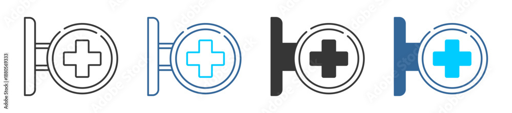 Obraz premium icon set multiple style collection 