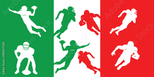 American football sports background, Italian color style.