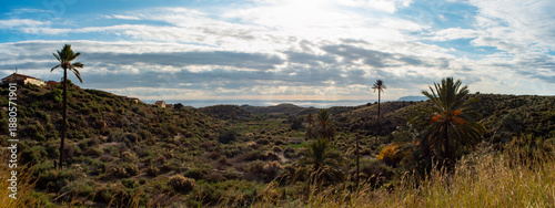 Panoramic view of the Mediterranean coastal landscape in the Spanish Levante, Aguilas