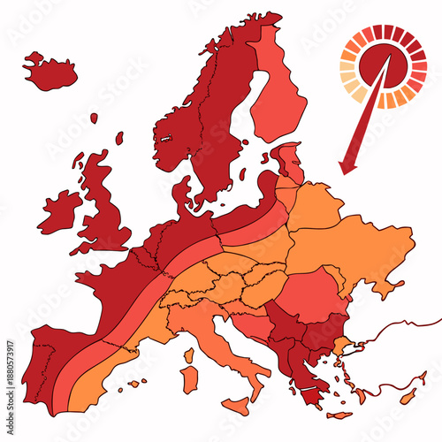 Europe Heat Map Showing Thermal Conductivity Zones