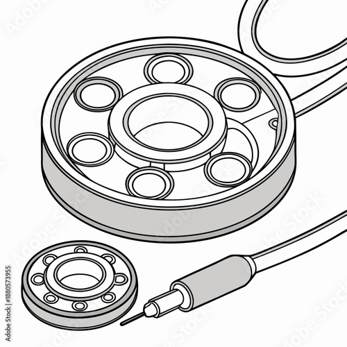Mechanical bearing component with tool illustration