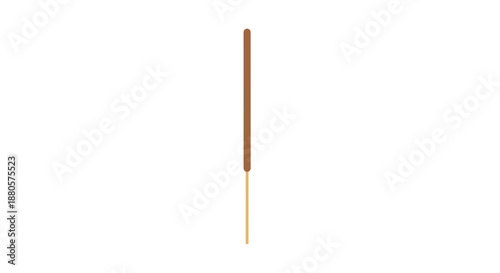 Sandalwood incense stick isolated on a white background, showcasing simplicity and elegance with a minimalistic vertical composition