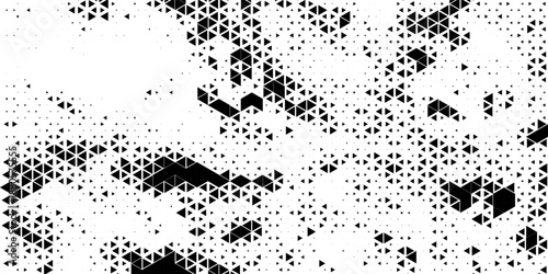 Seamless halftone triangle pattern. Random vector noise texture. Vector ilustration