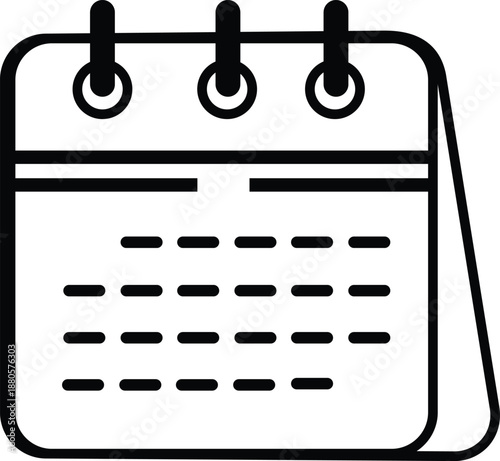 Minimalist Calendar Outline Icon for Planning and Scheduling Business Appointments and Time Management