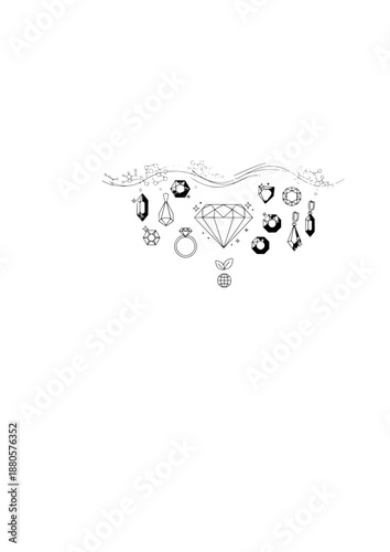 Lab Grown Diamond Silhouette, Synthetic Gemstone and Ethical Jewelry, Sustainable Luxury and Technology Science Concept Vector