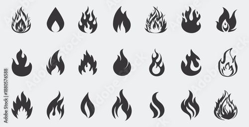 Fire icon collection. Fire flame symbol. concept flame fire icon