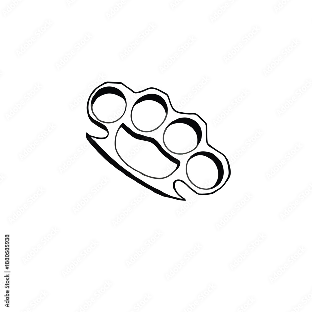 Obraz premium Brass Knuckles Weapon Illustration