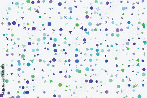 Vibrant abstract background with scattered colorful geometric shapes ideal for celebrations digital designs and modern concepts