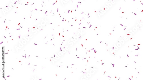 red and pink confetti falling loop with alpha channel 4k. colorful confetti falling for birthday and party overlay.