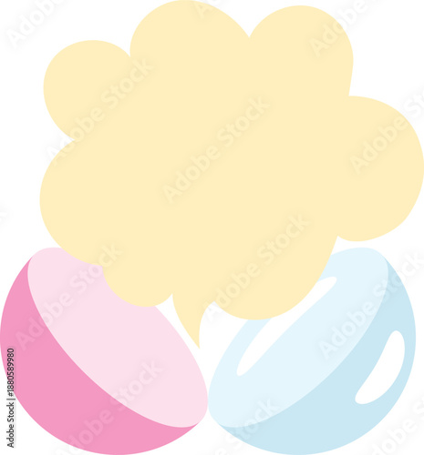 吹き出しから生まれるアイデア｜会話・発想・ブレインストーミングのイラスト