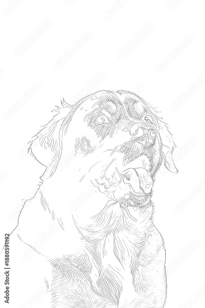 Fototapeta premium playful Dog Sketch 