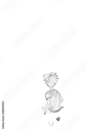 Wallpaper Mural Youthful Reflection Young Boy Sketch Torontodigital.ca