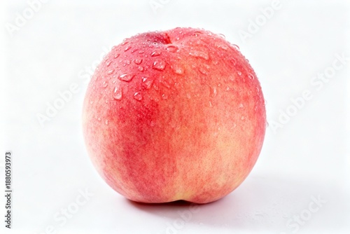 Fresh peach with water droplets