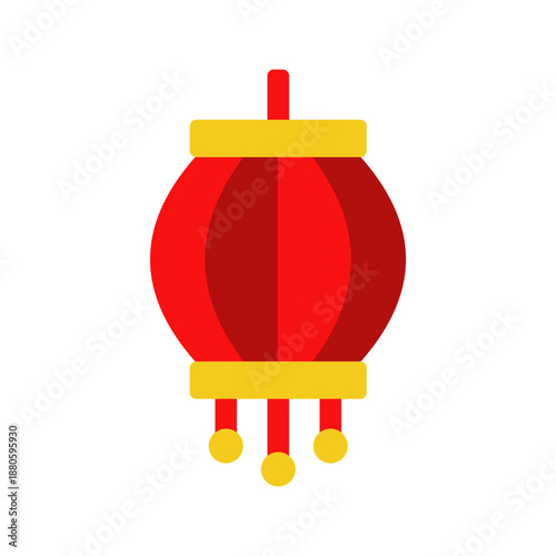 Foto Chinese new year red lantern traditional flat color icon