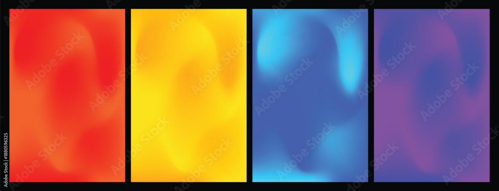 Fototapeta premium Set of colorful gradient background 
