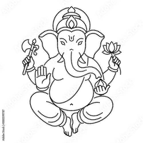 lord ganesha line art drawing, god ganesh picture, god ganesh vector image
