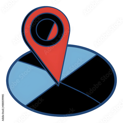 3d graphic of a map pointer icon on a blue background