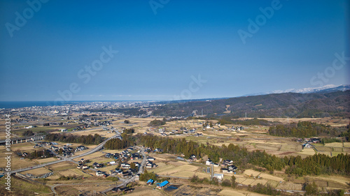 Canvas Print 富山県東部を流れる早月川周辺の冬の様子