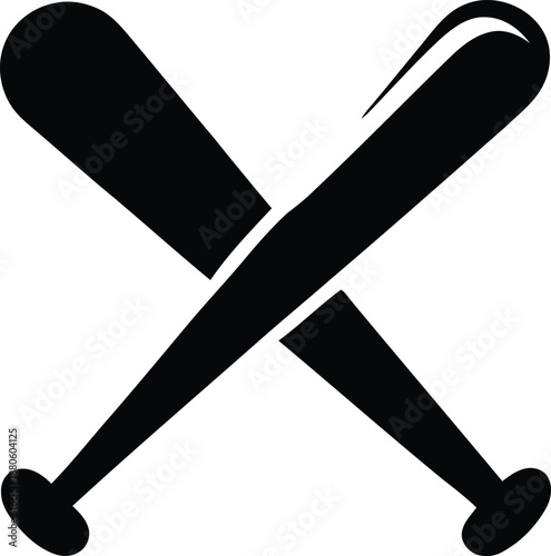 Crossed Baseball Bats Icon for Sports and Team Spirit
