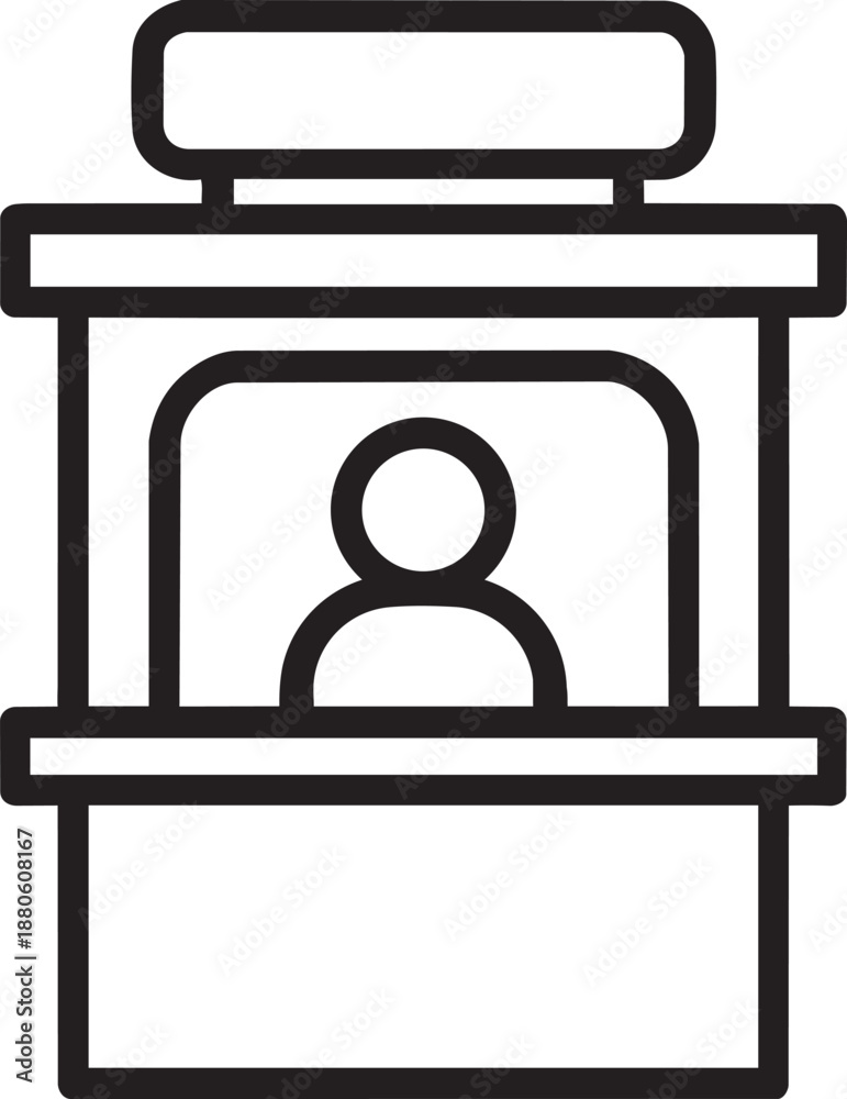 Fototapeta premium Ticket booth information kiosk icon