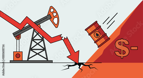 oil pump jack and barrel on a white background, symbolizing energy extraction