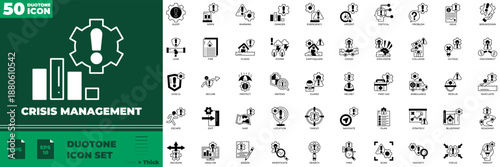 Crisis Management Duotone Editable Icons set