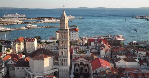 Peristyle square and sea in Split