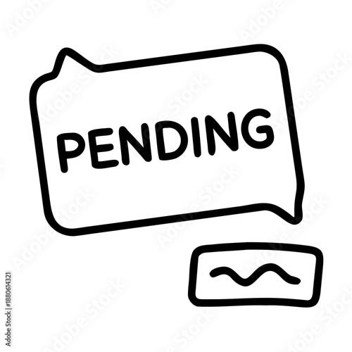 Pending payment line icon, black outline processing transaction and status symbol isolated on transparent background