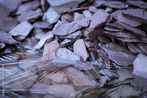 Ice Crystals on Slate Rock