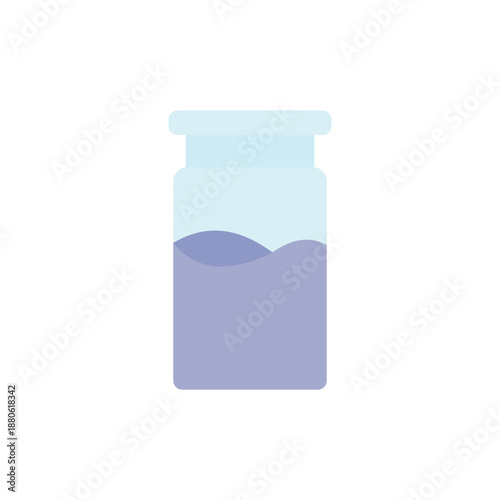Flat pastel reagent bottle icon for chemistry laboratory, science education, research, and lab design projects.