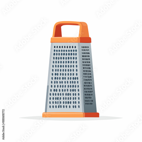 Orange and Silver Kitchen Grater Tool.