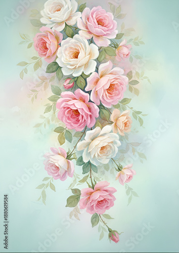 bouquet of roses on a white background