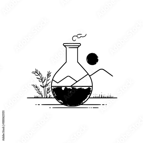 Essential Science: Alchemist's Journey | Clean, isolated vector art for creative projects.