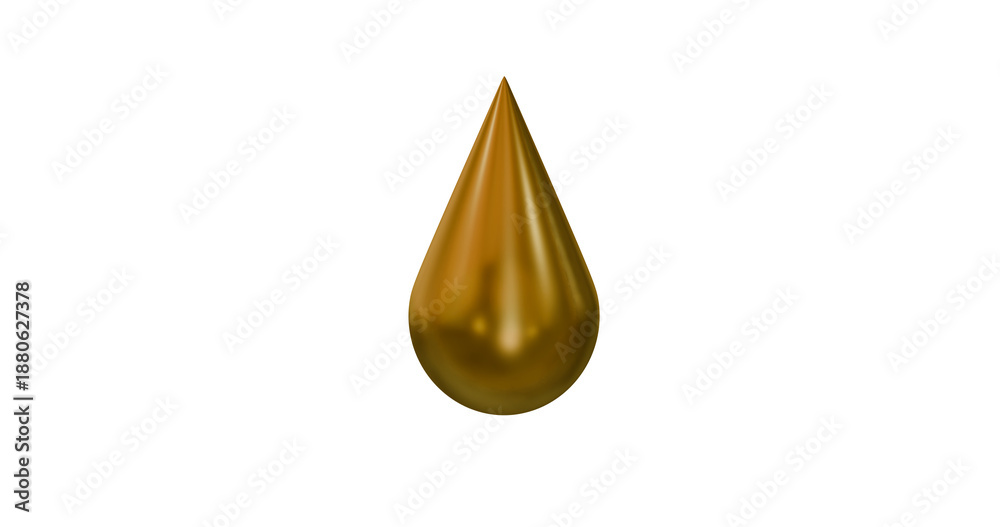 Fototapeta premium Drop of liquid gold or oil on a transparent background