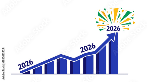 2026 goal achievement chart illustrating future success and progress ideal for strategic planning marketing campaigns and corporate presentations.