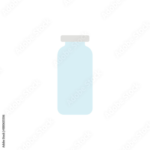 Vial sample icon representing a small laboratory container used for storing liquid or solid samples. Flat vector illustration suitable for medical, pharmaceutical, and scientific laboratory designs.