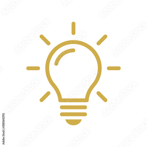 Electric light bulb icon vector illustration isolated on transparent background