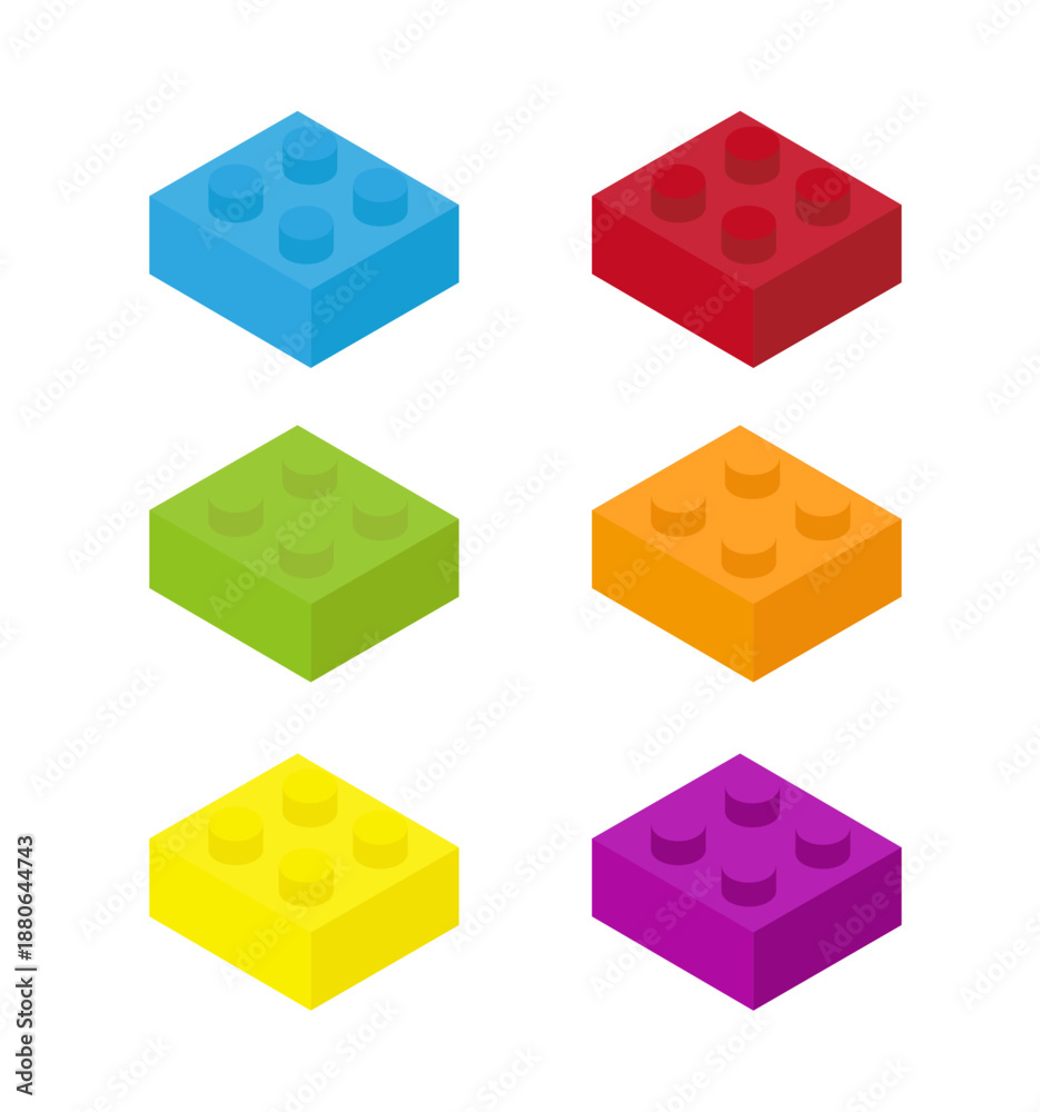 Obraz premium Colorful block icon set