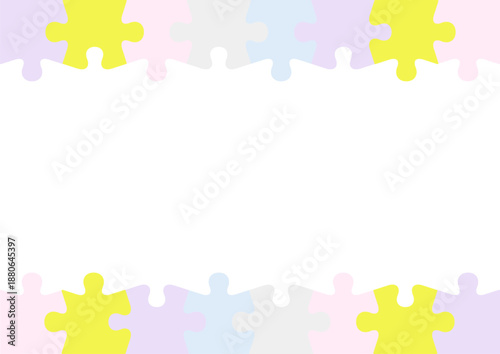 Colorful jigsaw puzzle frame background material