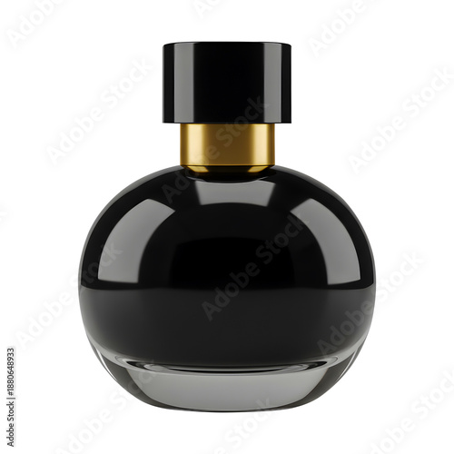 Elegant Black and Gold Spherical Perfume Bottle