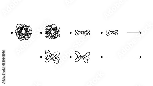 problem solving process illustrating the transformation from tangled complexity to simple clarity for strategic business solutions.