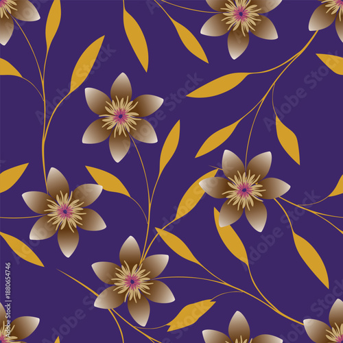 Wallpaper Mural seamless floral pattern Torontodigital.ca