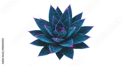 digital data plant network visualizing artificial intelligence technological growth and secure data concepts on a clean white background.