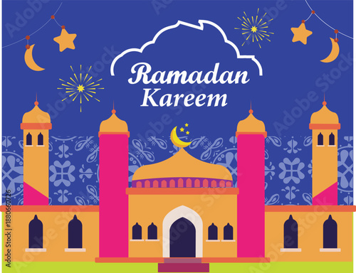 marhaban ya ramadan poster template design