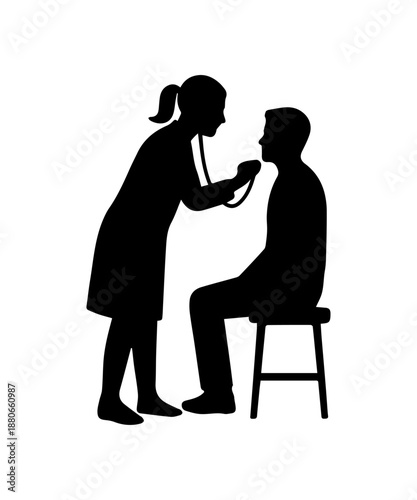 Doctor examining patient with stethoscope during medical checkup