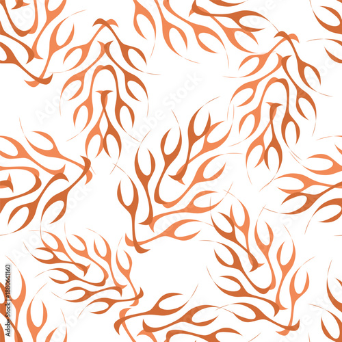 Wallpaper Mural seamless pattern with red and yellow leaves Torontodigital.ca