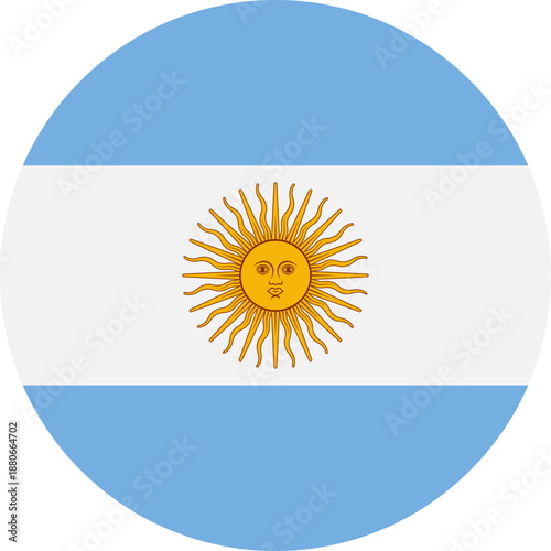 Round button of the flag of Argentina
