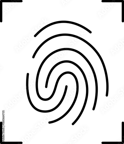 Fingerprint scan in frame, editable stroke