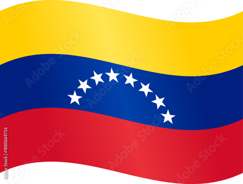 Waving flag of Venezuela with simple gradient applied
