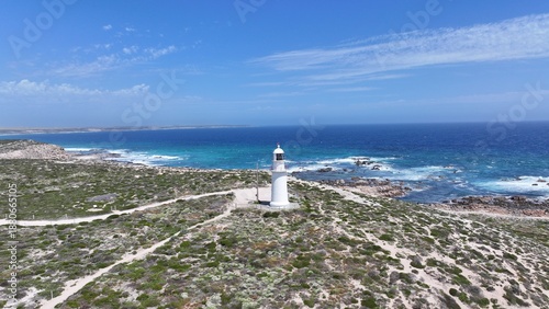 Photos Aerial footage of Corny Point Lighthouse South Australia